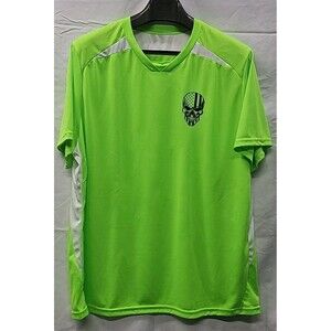 High5Five Men's Baseball Jersey, Neon Green/White 2XL With Skull Left Chest